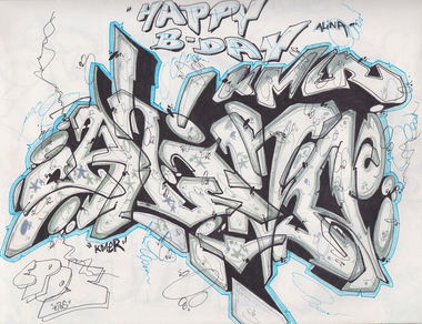 Graffiti Sketch - Photo by DavidWebb - Epos, Kmer, Onar (2000)