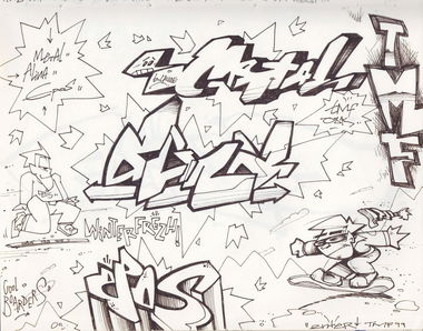 Graffiti Sketch - Photo by DavidWebb - Axer, Metal, Alina (2000)
