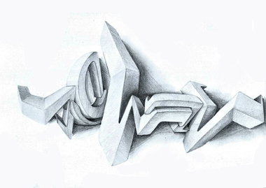 Graffiti Sketch in Velsk - Photo by DawnBF - 3D, art, graffiti (2013)