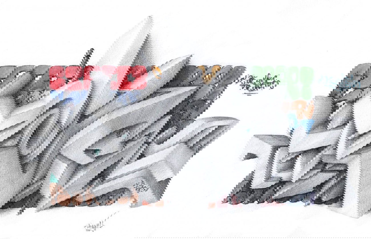 Graffiti Sketch in Velsk - Photo by DawnBF - 3D, sketch, dawn (2013)