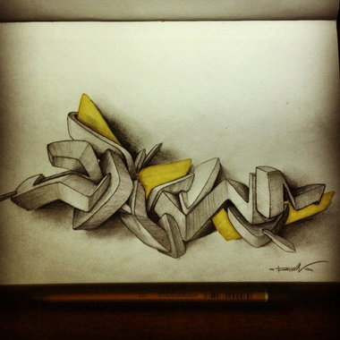 Graffiti Sketch - Photo by DawnBF - 3D, 3Dart, 3dgraff (2014)