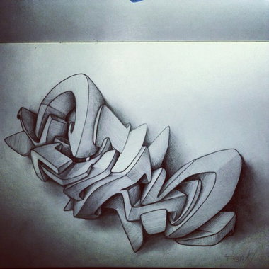 Graffiti Sketch - Photo by DawnBF - 3D, art, sketch (2014)