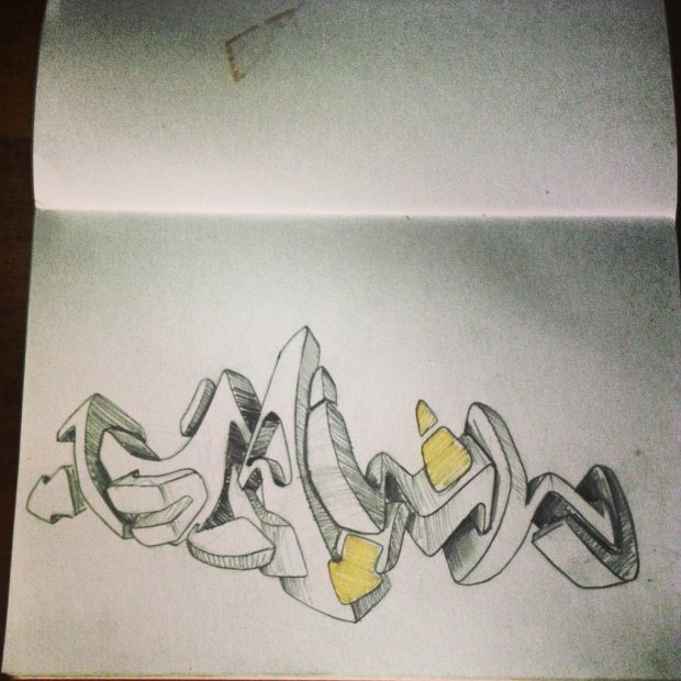 Graffiti Sketch - Photo by DawnBF - 3D, 3dart, 3dgraff