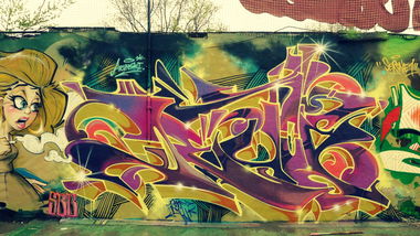 Graffiti Wall - Photo by Dejoe - dejoe, orbit, poet (2014)