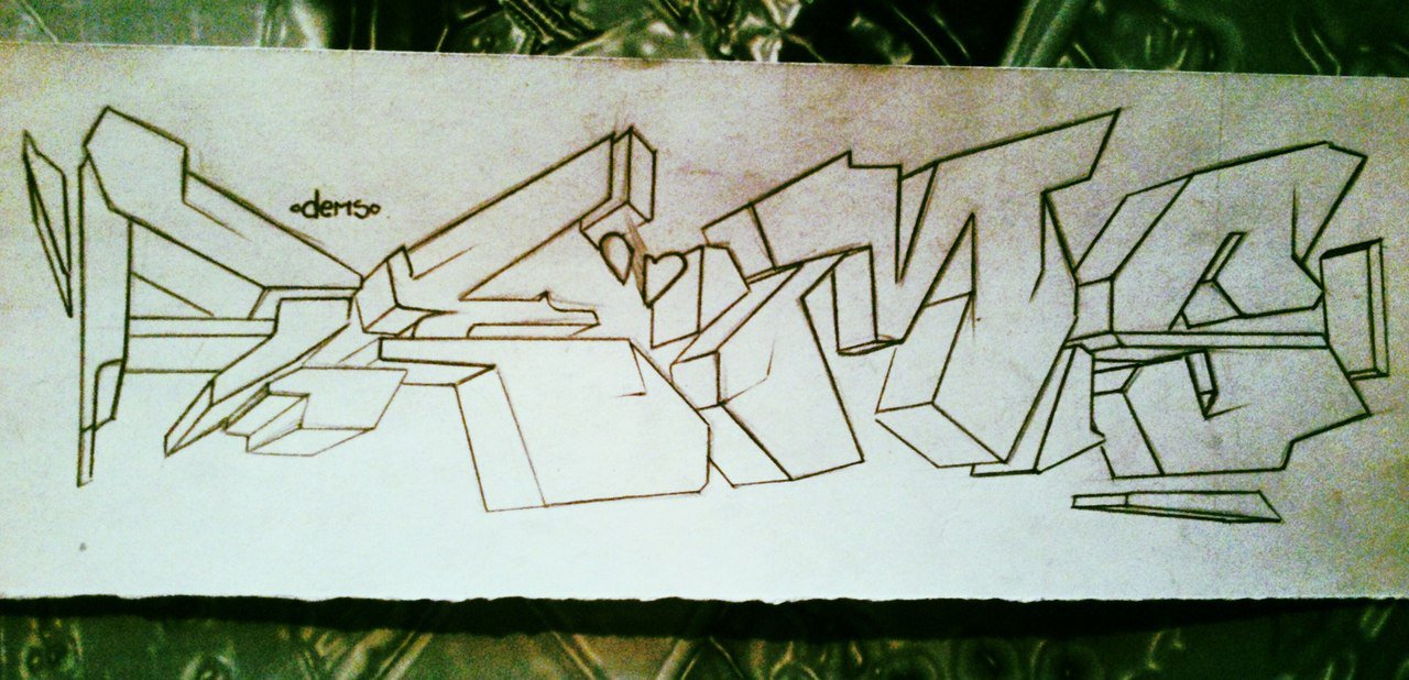 Graffiti Sketch in Velikiye Luki - Photo by Demosone - dems! (2014)