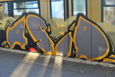 Graffiti Train in Berlin - Photo by DerDieDas - Acid (2011)
