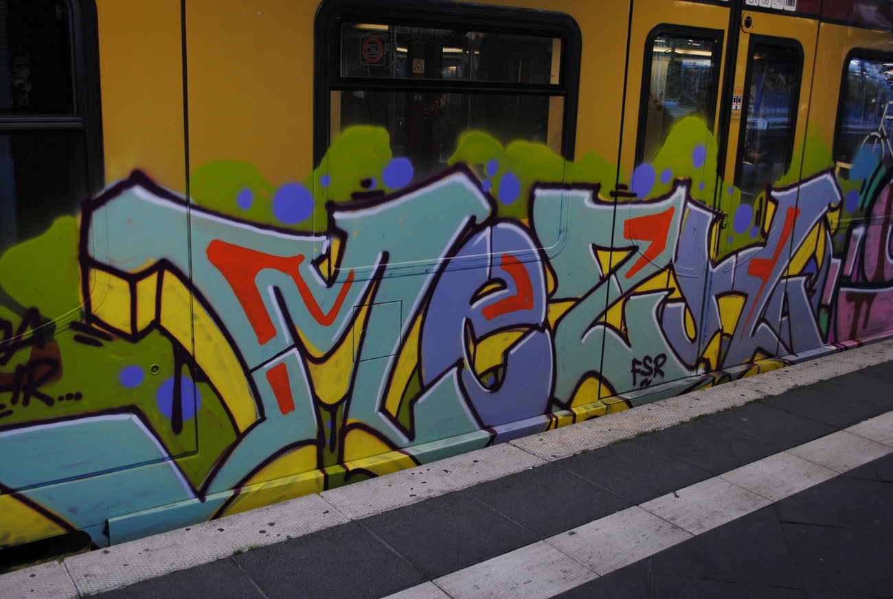 Graffiti Train in Berlin Treptow - Photo by DerDieDas - Mezh, Fsr (2015)