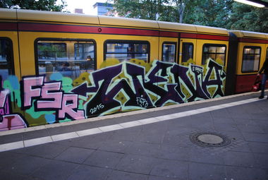 Graffiti Train in Berlin Treptow - Photo by DerDieDas - Wena, Frs (2015)