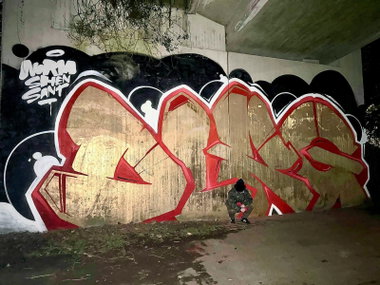 Graffiti Wall in MÖNCHENGLADBACH - Photo by DerDieDas - DLRG, Norm, Sant (2026)
