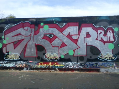 Graffiti Wall - Photo by DerKoeter - skyr, ra, crew
