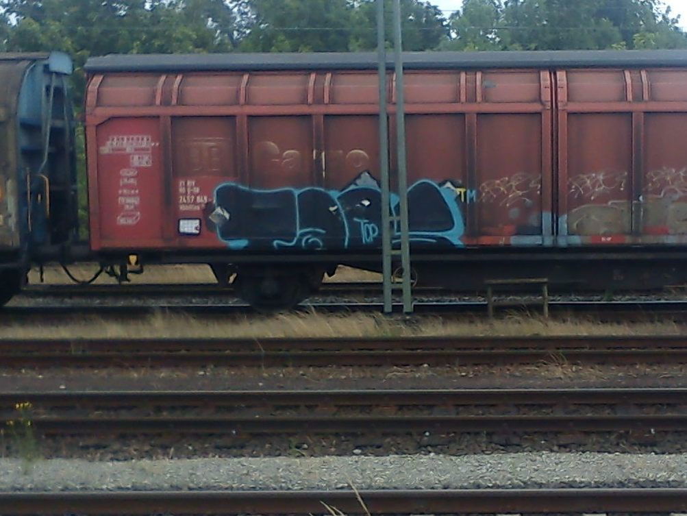 Graffiti Train - Photo by DerKoeter - cargo, helmstedt, taps