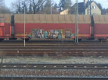 Graffiti Train - Photo by DerKoeter - üf, überfall, cargo