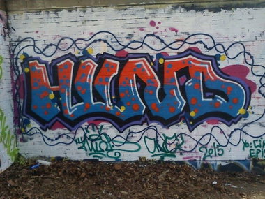 Graffiti Wall - Photo by DerKoeter - hund, schöningen, haupthall (2015)