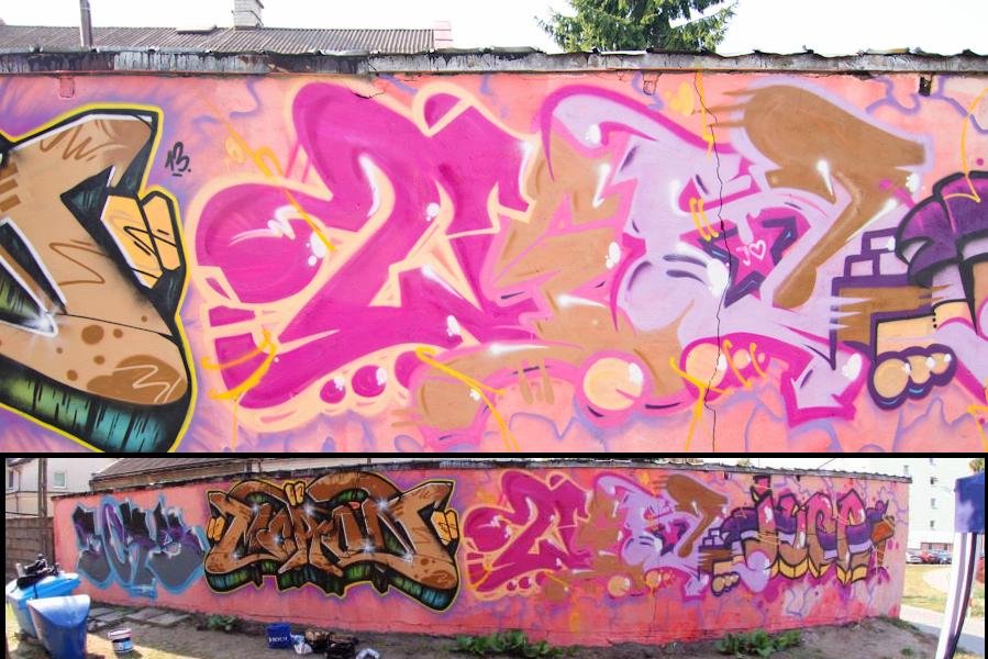 Graffiti Wall - Photo by Des2 - Boss, ASO, Meron (2013)