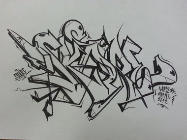 Graffiti Sketch - Photo by Des2 - Ex-, change, Skare (2014)