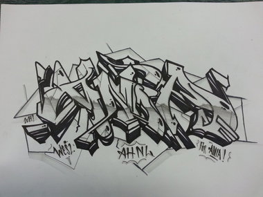 Graffiti Sketch - Photo by Des2 - Wes2, for, Ania (2014)