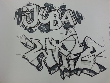 Graffiti Sketch - Photo by Des2 - Wes2, Juba (2014)
