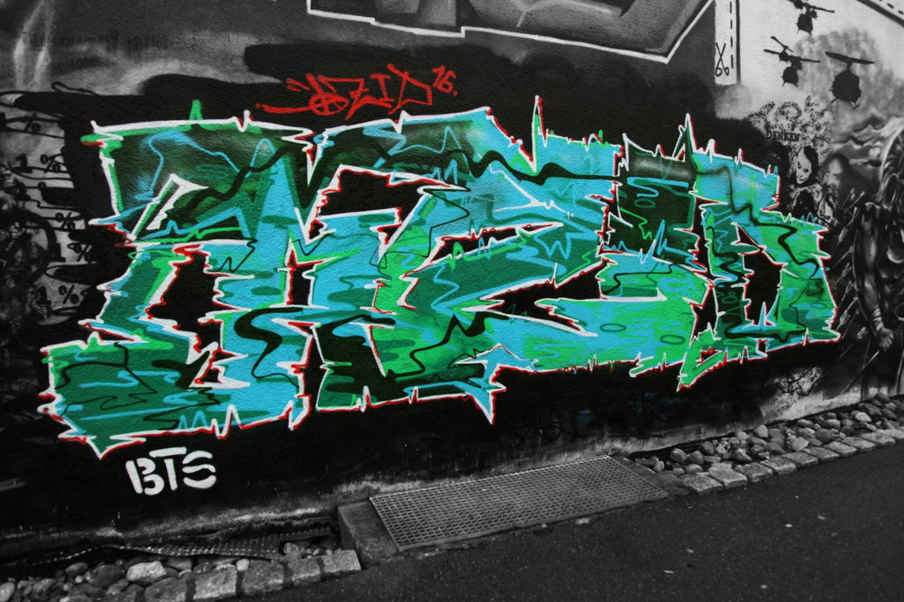 Graffiti Wall in Balingen - Photo by DieKeule - AZID, BTS (2016)