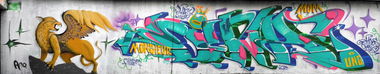 Graffiti Wall in Langenfeld - Photo by DinarUno - Dinar, Griffin, Dinar (2014)