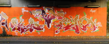 Graffiti Wall in Kreis Mettmann - Photo by DinarUno - Peto, Skaot, Peto (2014)