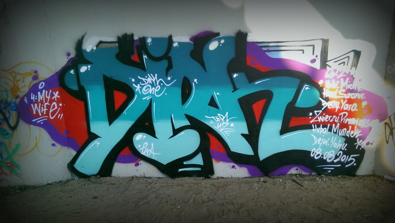 Graffiti Wall in Warsaw - Photo by DirkOne - Dirk, TFR (2015)