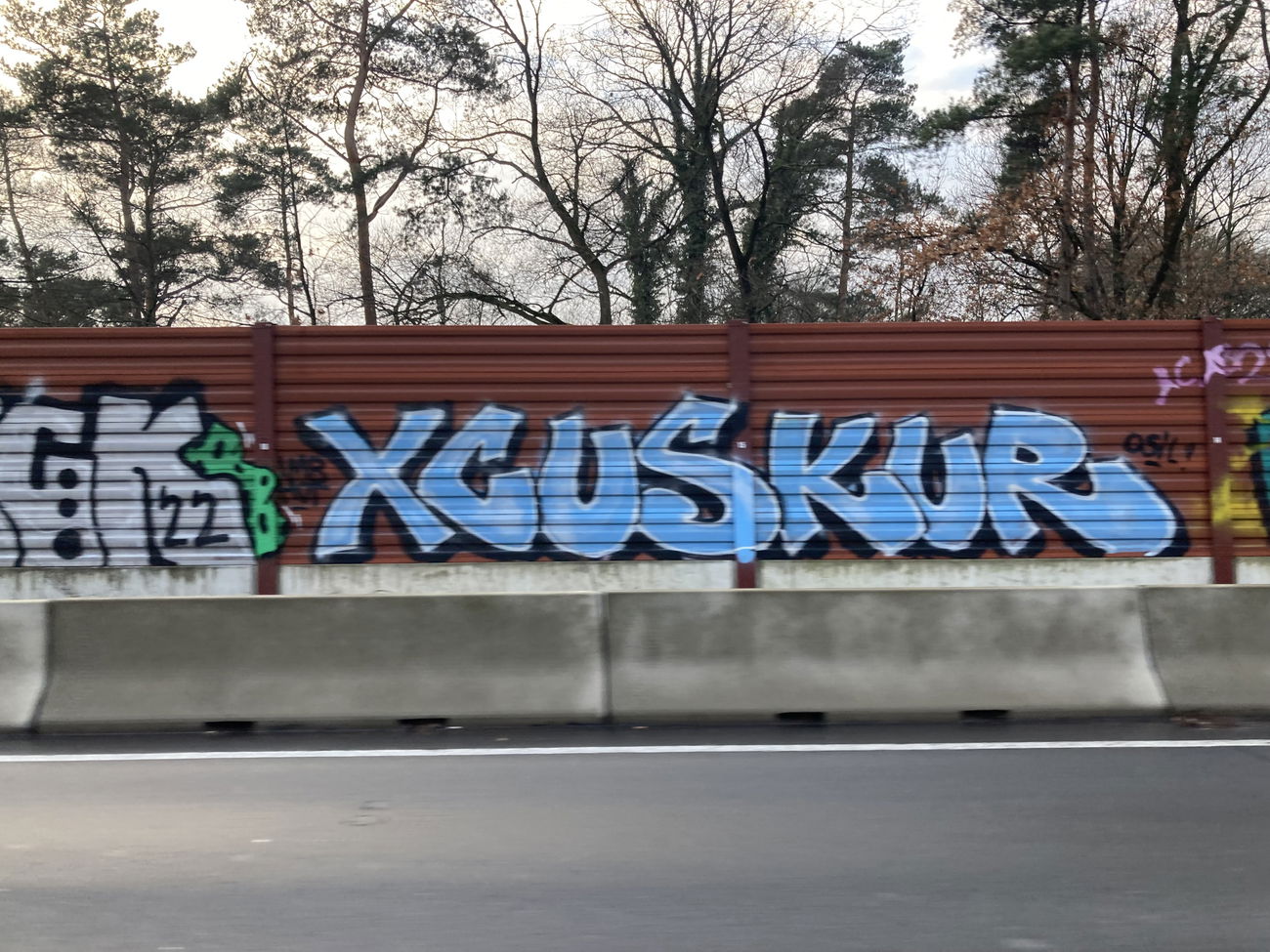 Graffiti Bombing - Photo by DisgoPolo - xcus, skur, hilden