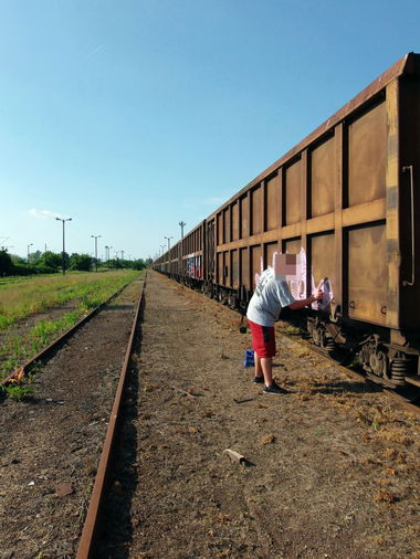 Graffiti Train - Photo by Donszkoj - freight, train, budapest (2014)
