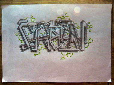 Graffiti Sketch in Dusseldorf - Photo by DoppelWhopper - GREEN, Battle, Sketch (2013)