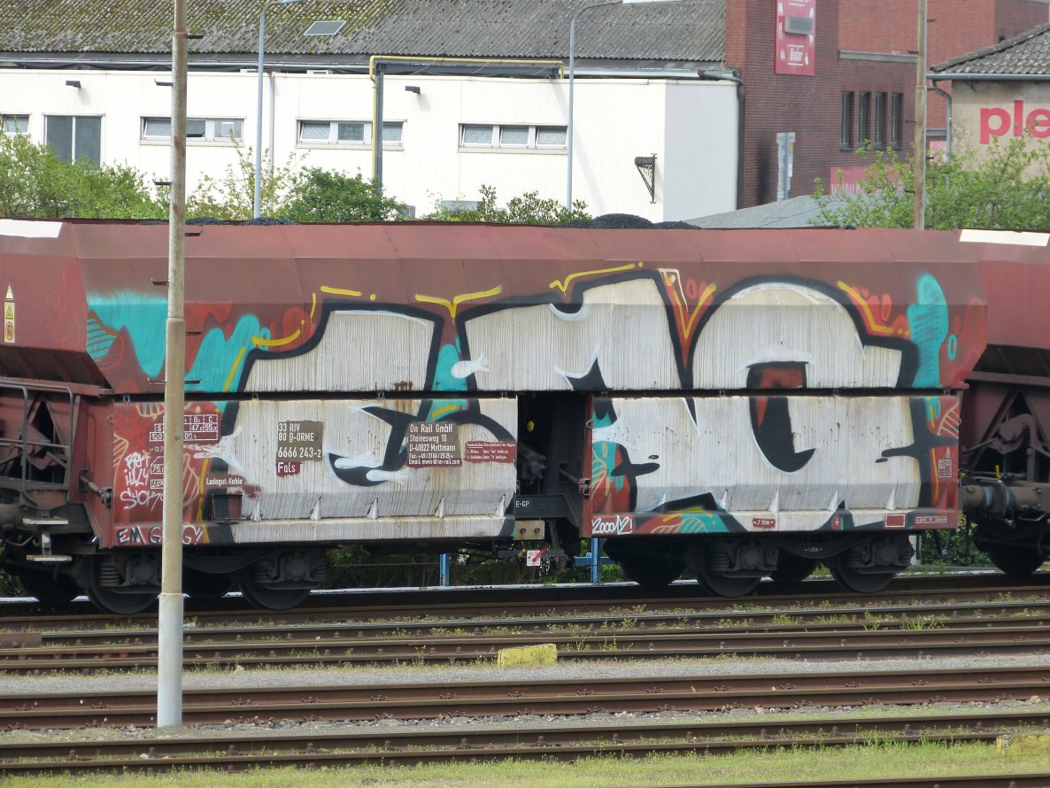 Graffiti Train in Dusseldorf - Photo by DoppelWhopper - EMG, Wholecar, freight (2013)