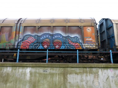 Graffiti Train in Dusseldorf - Photo by DoppelWhopper - Cargo, Freight, Fr8 (2013)