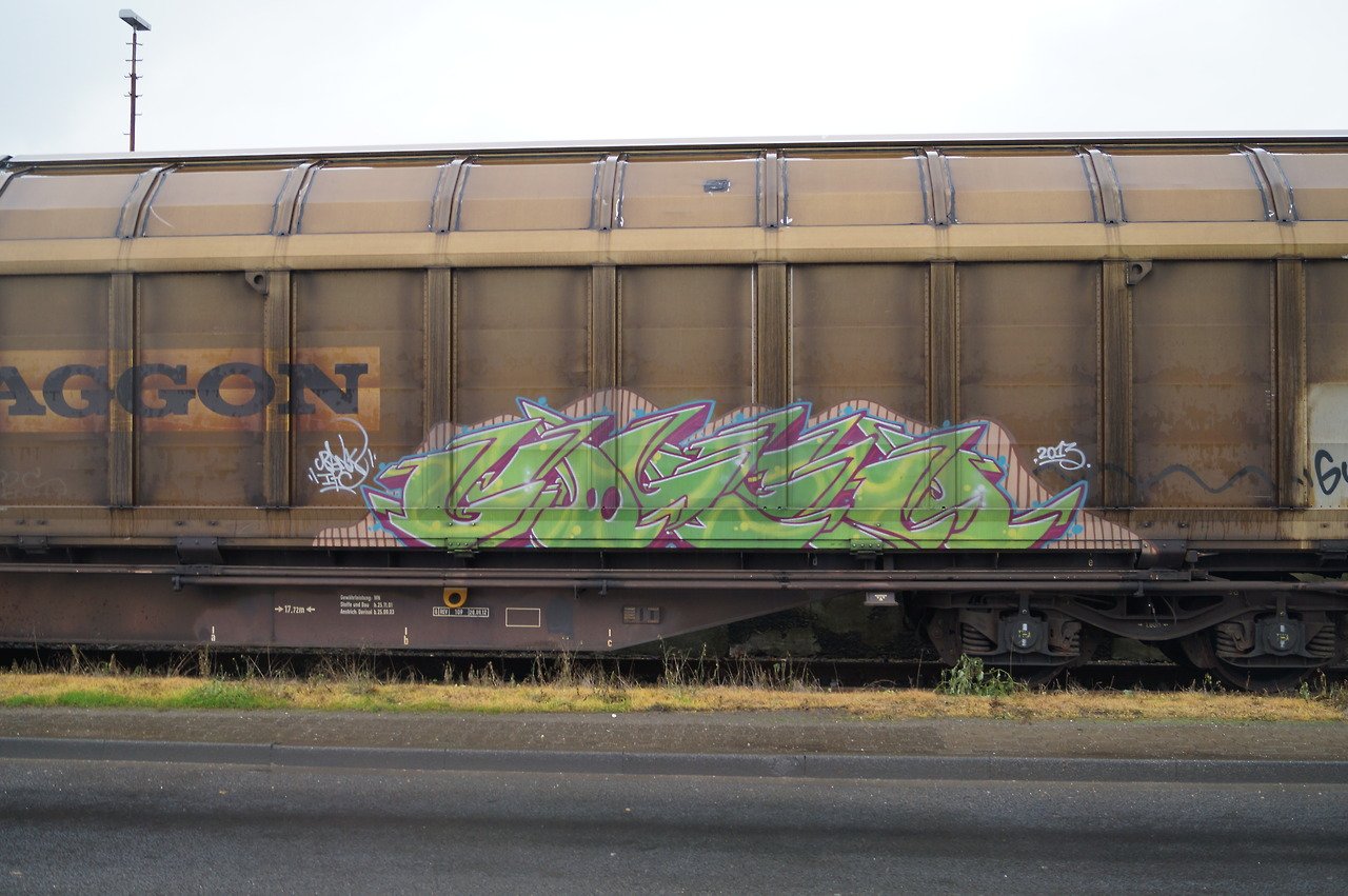 Graffiti Train in Dusseldorf - Photo by DoppelWhopper - Freight.fr8, cargo (2013)