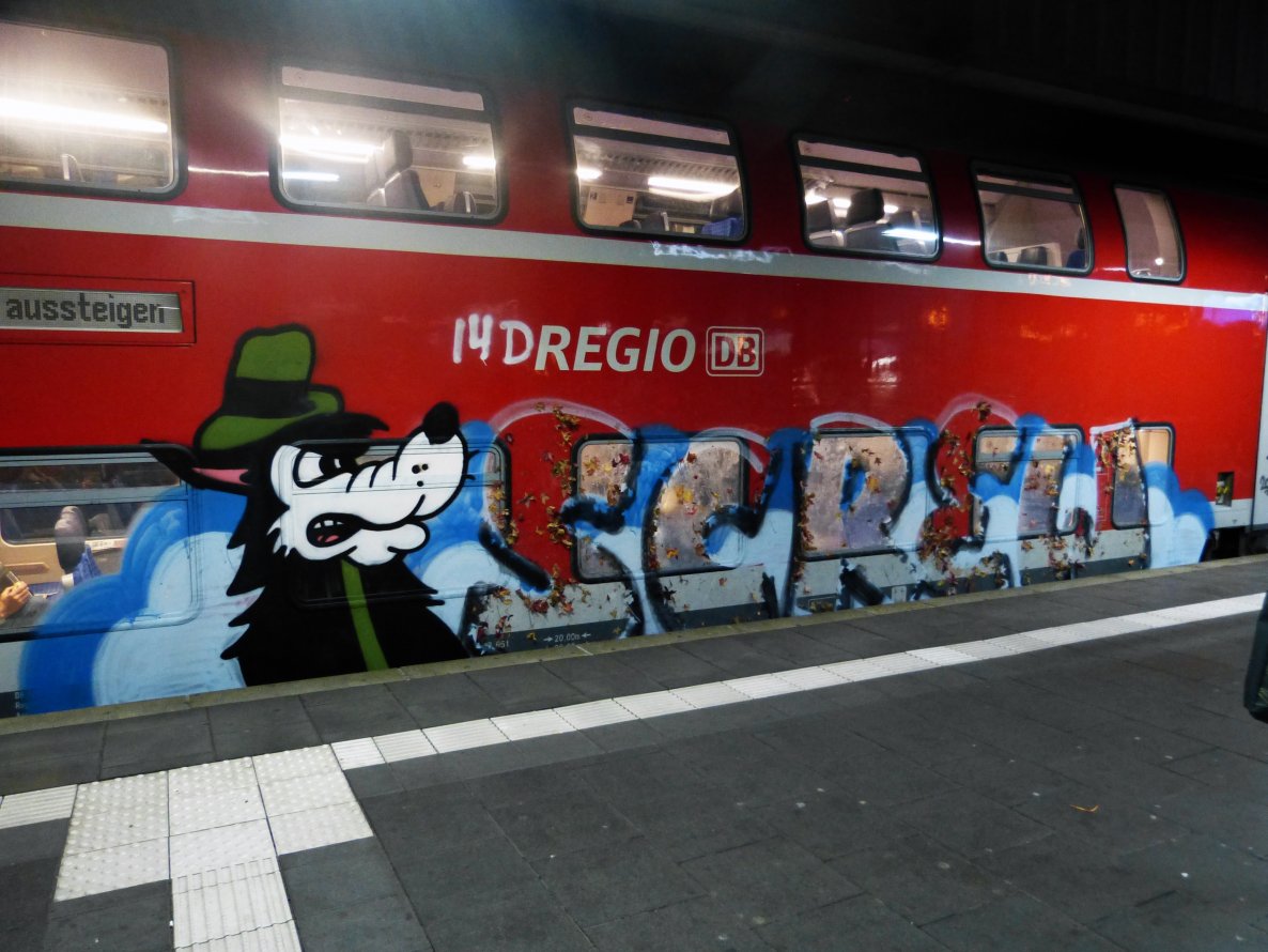 Graffiti Train in Dusseldorf - Photo by DoppelWhopper - screw (2013)