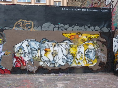 Graffiti Wall in Berlin - Photo by DoppelWhopper - NFK, No, future (2013)