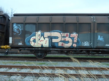 Graffiti Train in Dusseldorf - Photo by DoppelWhopper - WPS, freight, fr8