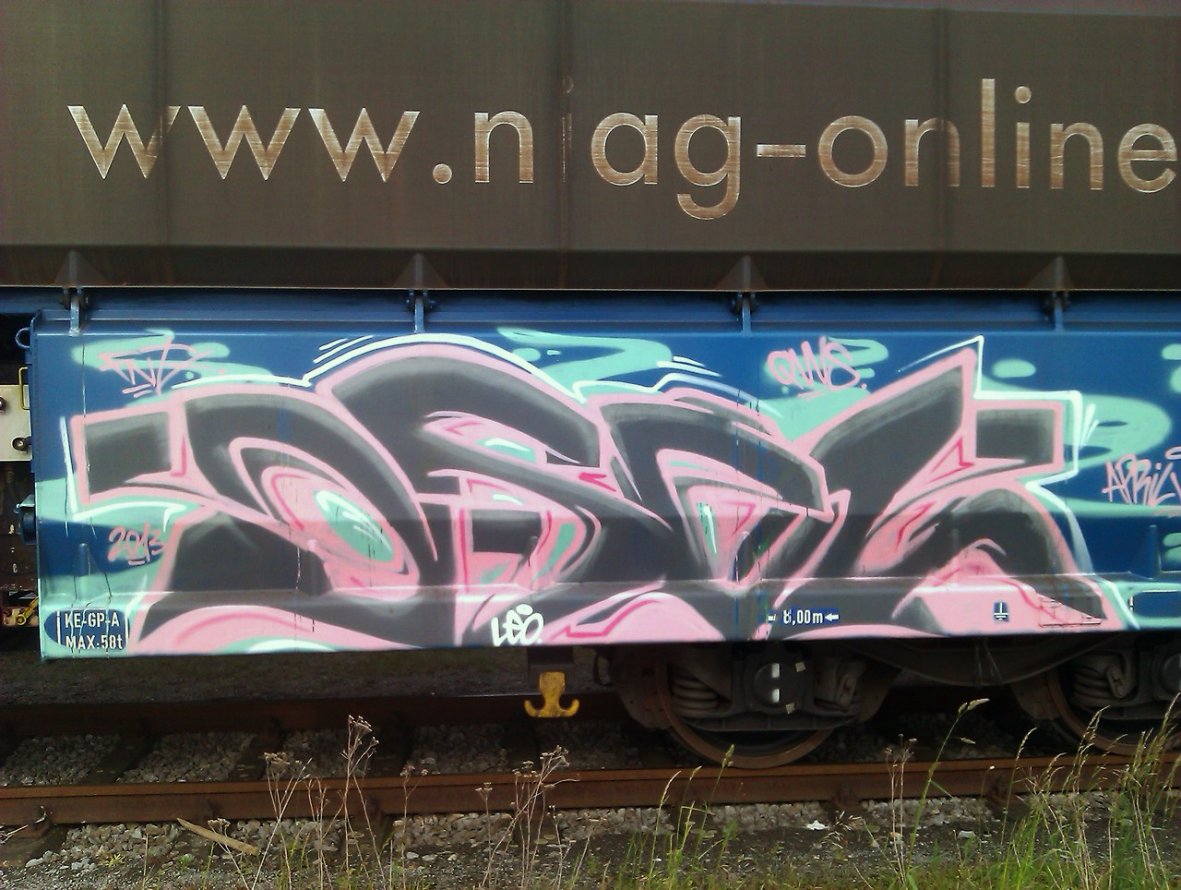Graffiti Train in Dusseldorf - Photo by DoppelWhopper - Osel, freight, fr8 (2013)