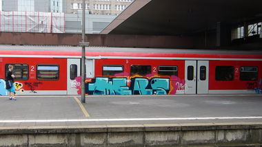 Graffiti Train in Dusseldorf - Photo by DoppelWhopper - Mers, s6 (2013)