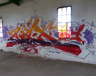 Graffiti Wall in Dusseldorf - Photo by DoppelWhopper - Bad, Boy, GVK (2013)