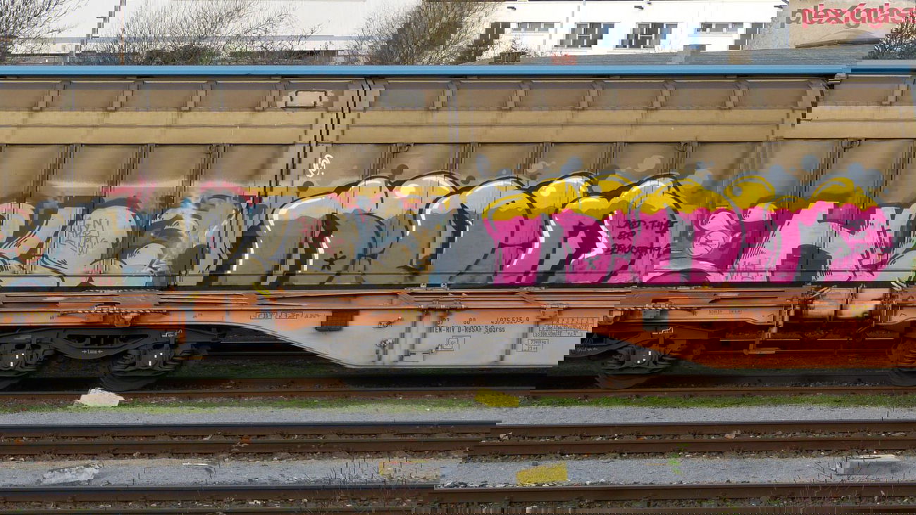 Graffiti Train in Dusseldorf - Photo by DoppelWhopper - HELL, DEDIM