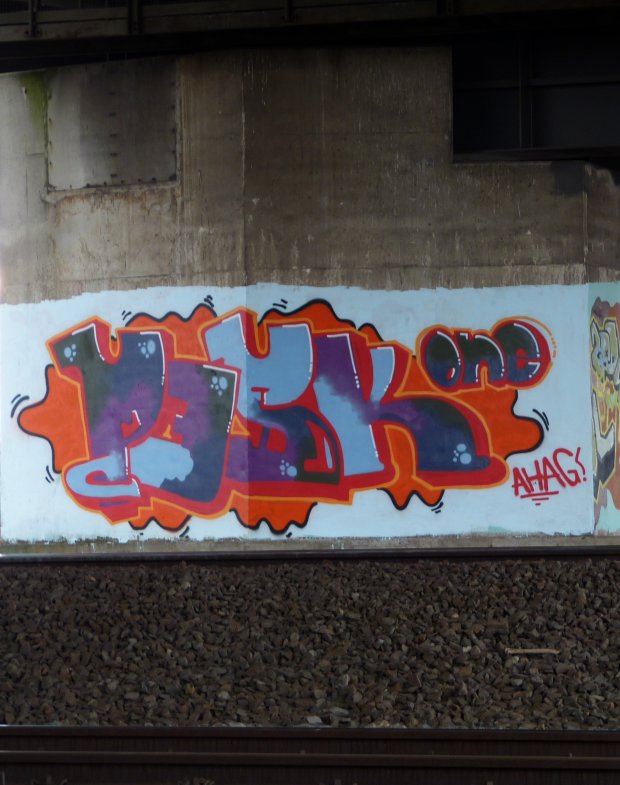 Graffiti Bombing in Dusseldorf - Photo by DoppelWhopper - PESK, AHAG (2013)