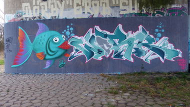 Graffiti Wall in Dusseldorf - Photo by DoppelWhopper - Work (2014)