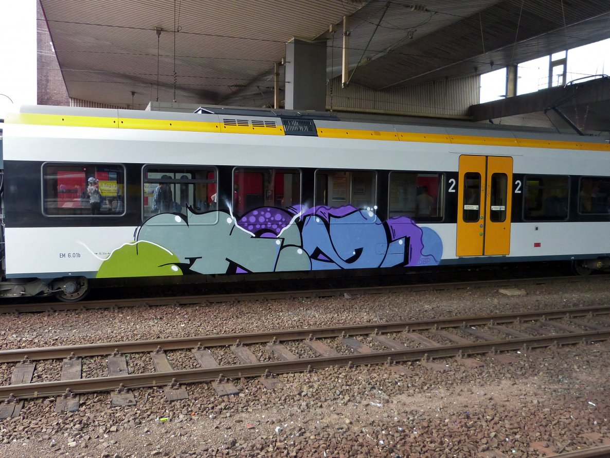 Graffiti Train in Dusseldorf - Photo by DoppelWhopper - Hez (2014)