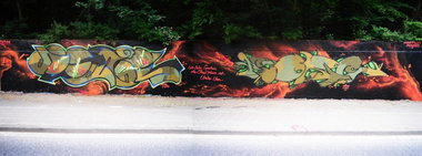 Graffiti Wall in Dusseldorf - Photo by Dorfseufer69 - Mone, More (2013)