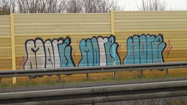 Graffiti Bombing - Photo by Dorfseufer69 - MORE, MORE, MORE