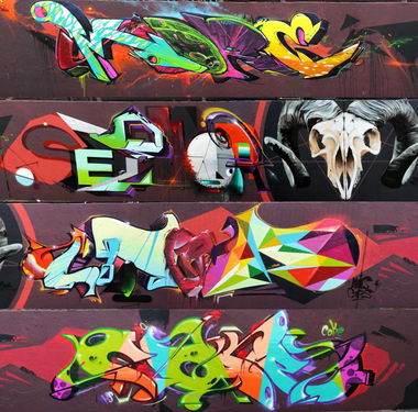 Graffiti Wall - Photo by Dorfseufer69 - Mr.More, Semor, Norm (2014)