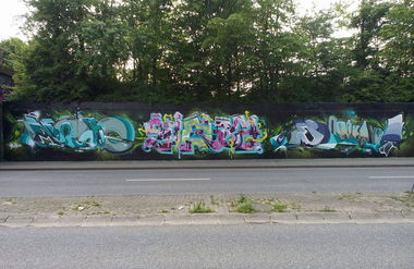 Graffiti Wall in Düsseldorf - Photo by Dorfseufer69 - graffiti, halloffame, neuss (2017)