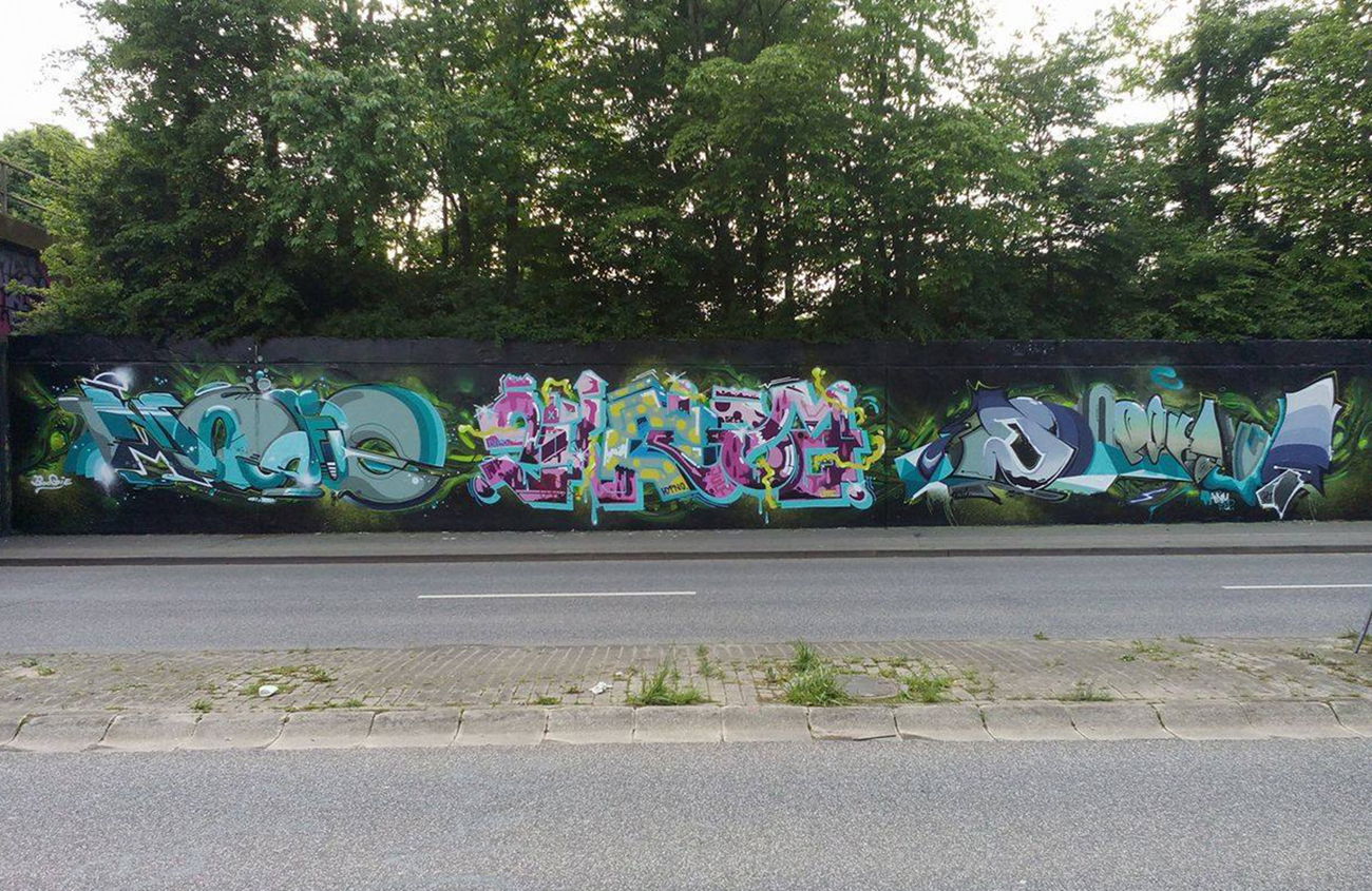 Graffiti Wall in Düsseldorf - Photo by Dorfseufer69 - graffiti, halloffame, neuss (2017)
