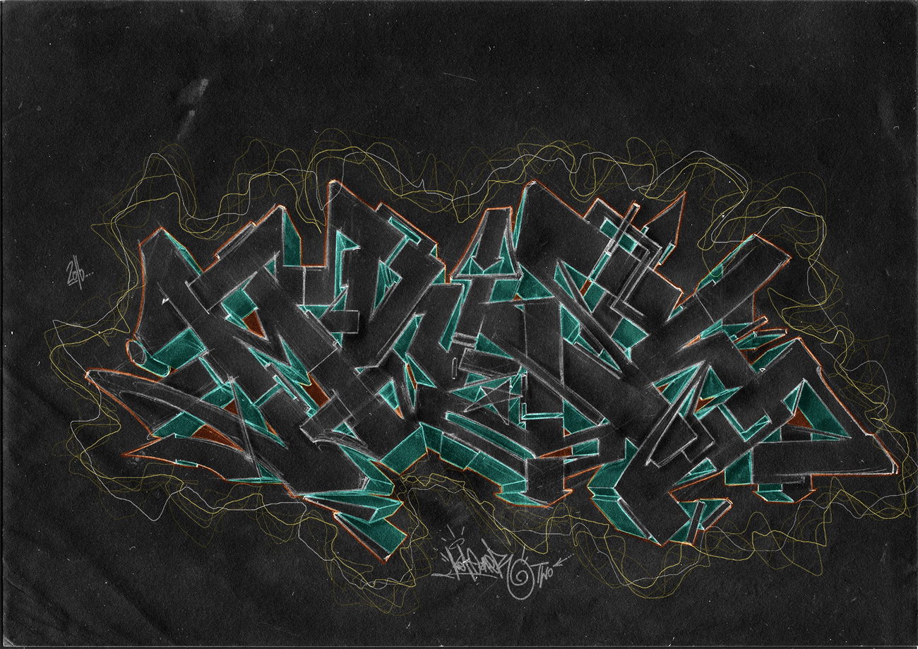 Graffiti Wall - Photo by Drakeone23 - Mouse, Battle, Sketch (2016)