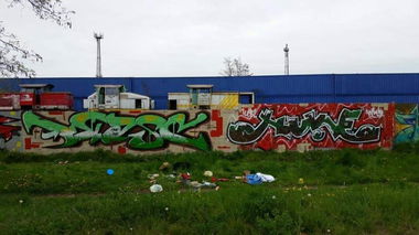 Graffiti Wall in Halle - Photo by Drask - Drask, &, Huke