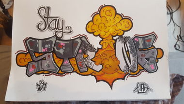 Graffiti Sketch - Photo by Droopy - stay, strong, elmo