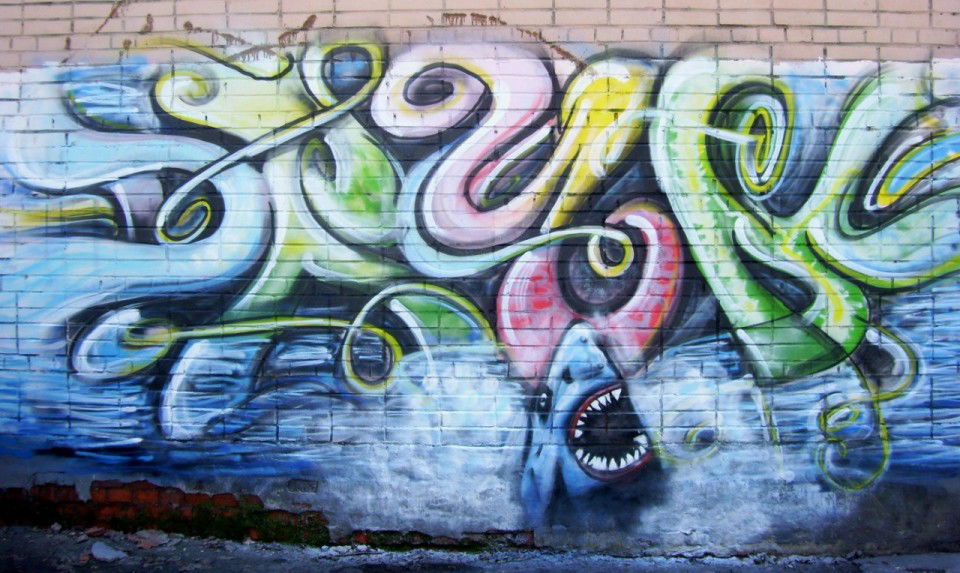 Graffiti Wall - Photo by Drum33 - Drum, Drum33, shark (2012)